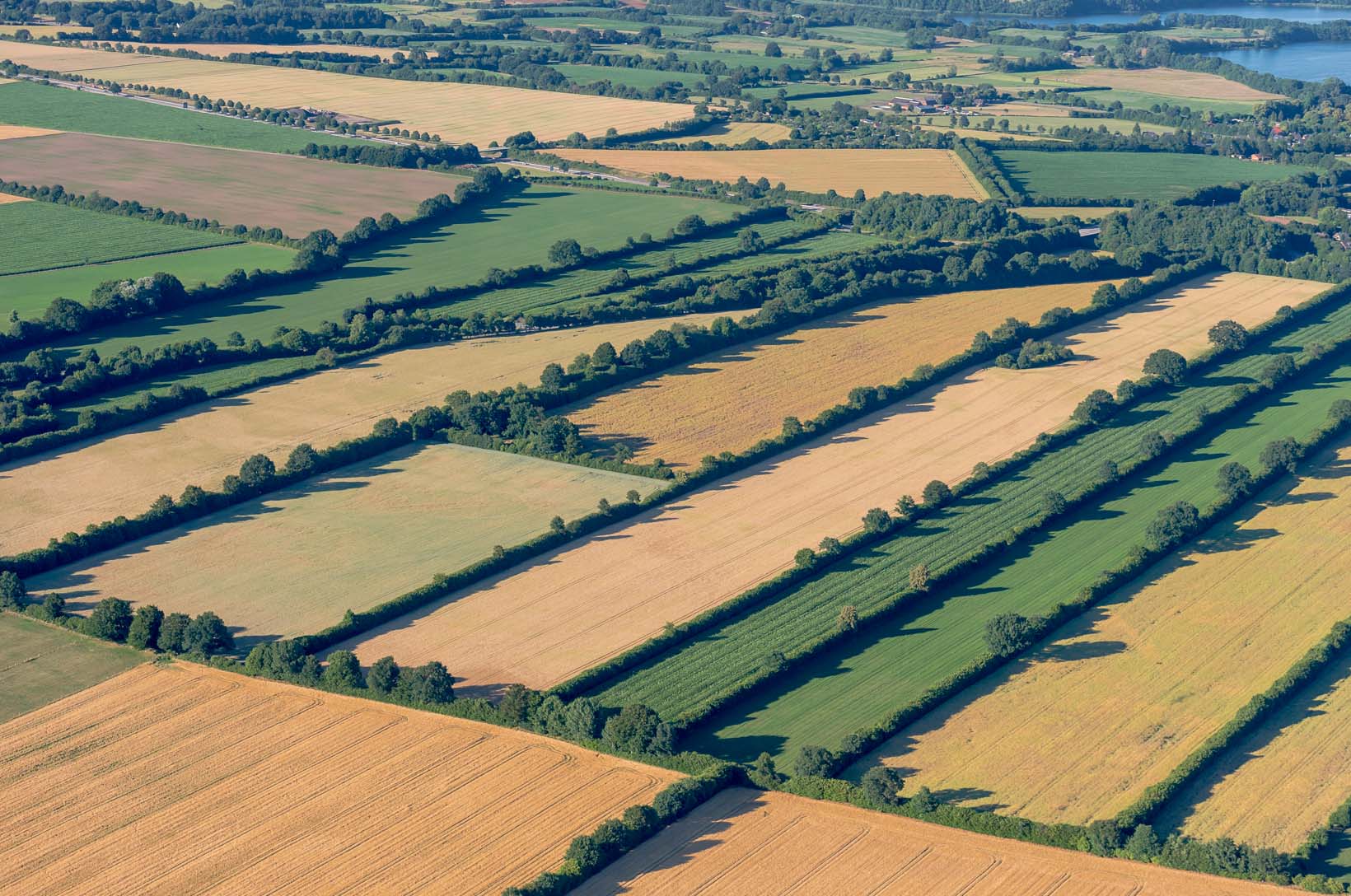 Luftbild von Endmoraenen auf dem Geestruecken