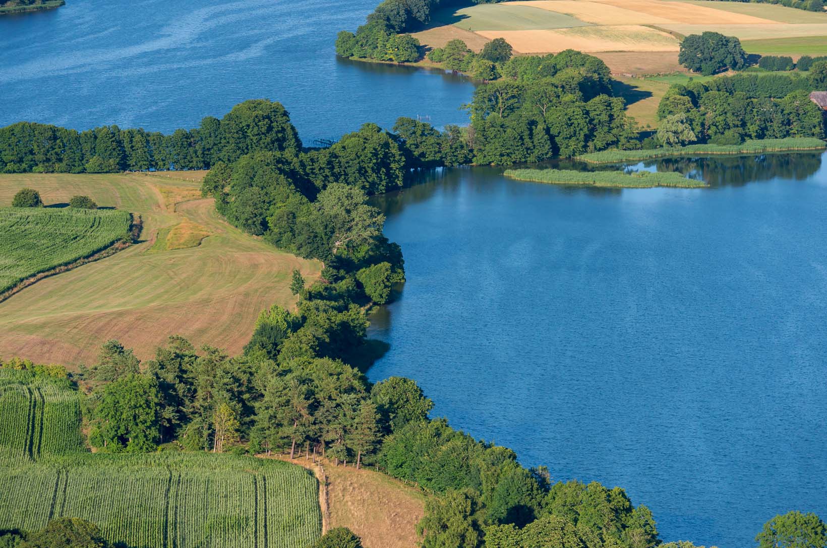 Luftbild von Endmoraenen auf dem Geestruecken