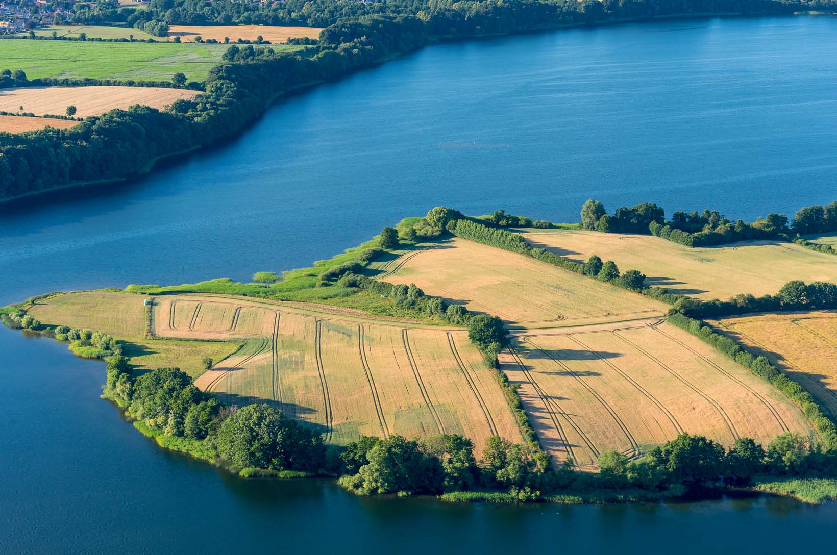 Luftbild von Endmoraenen auf dem Geestruecken