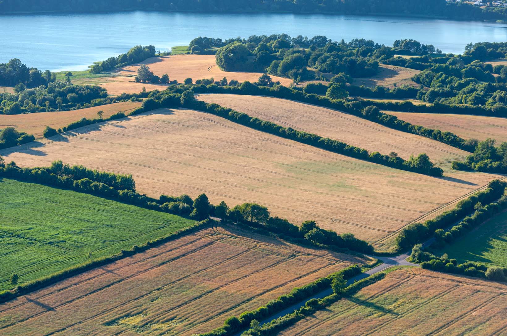 Luftbild von Endmoraenen auf dem Geestruecken