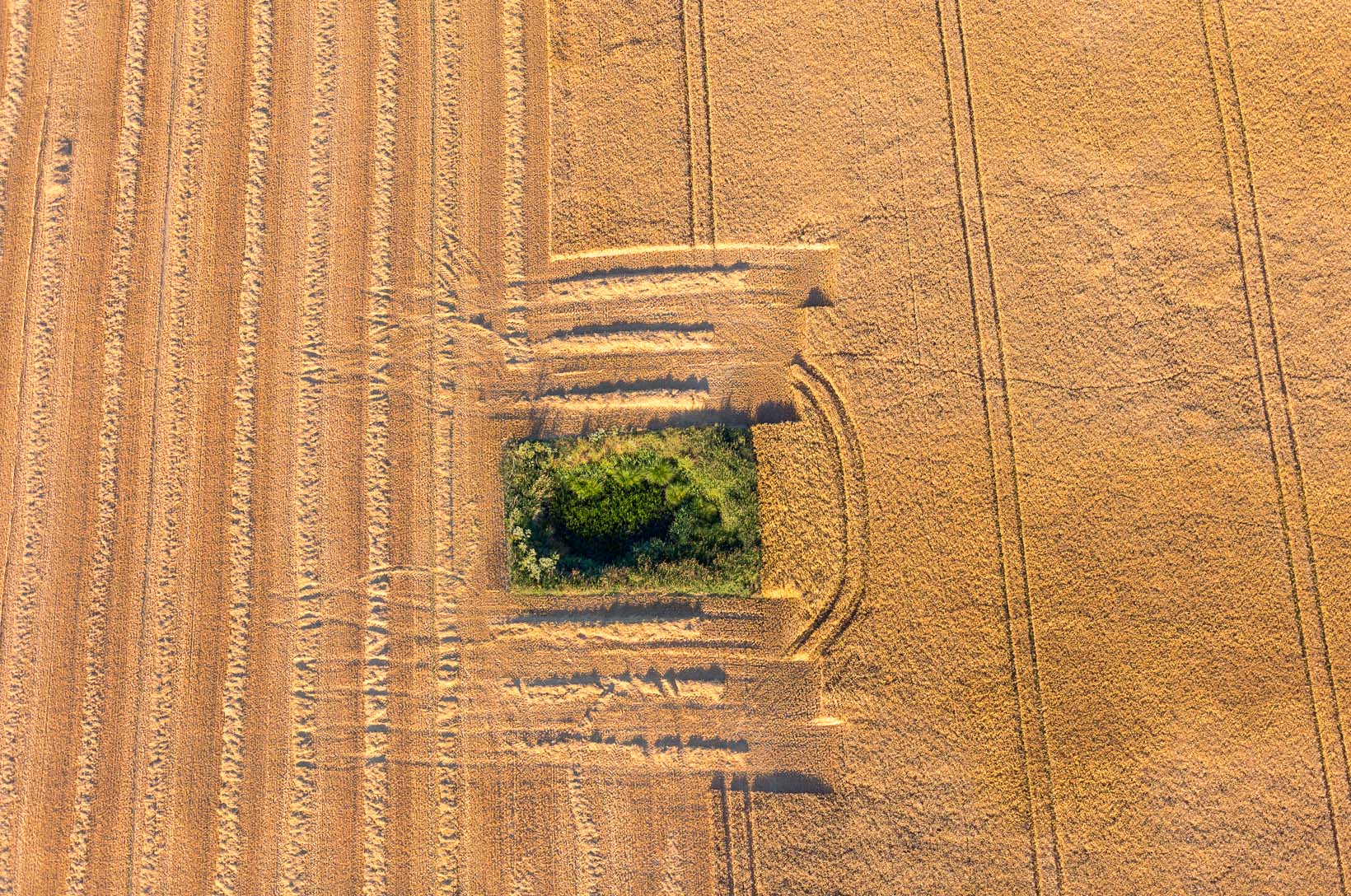 Luftbild von Endmoraenen auf dem Geestruecken