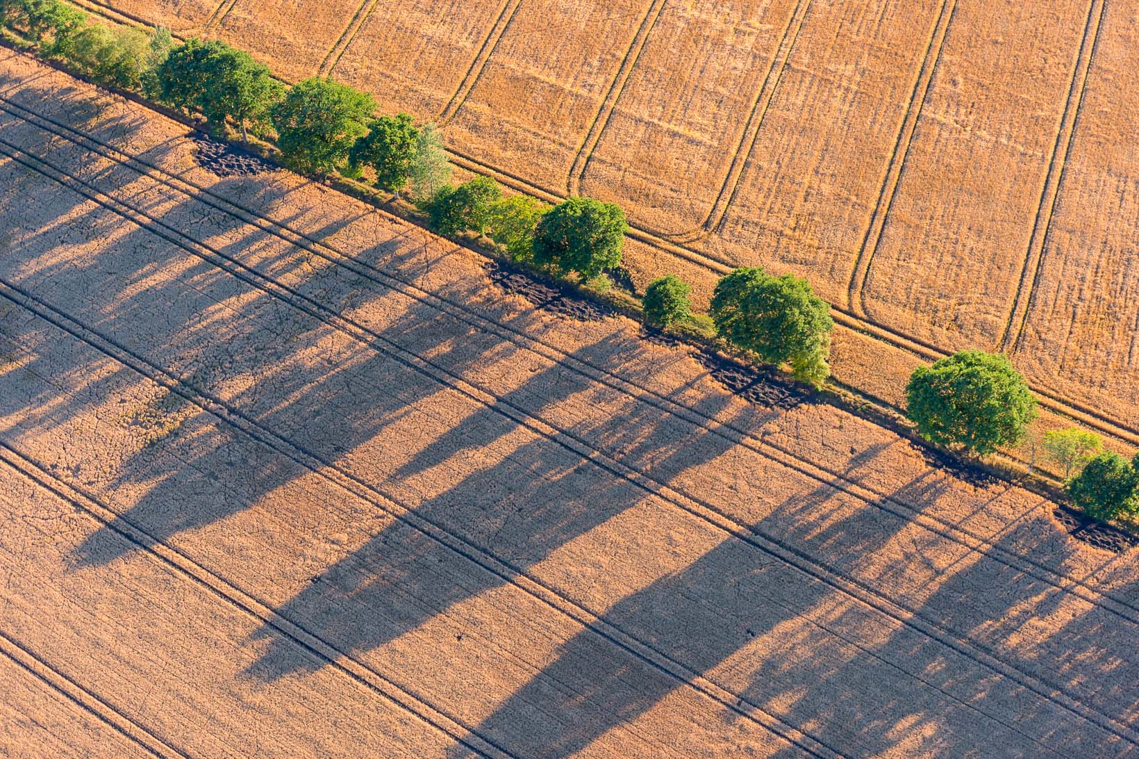 Luftbild von Endmoraenen auf dem Geestruecken