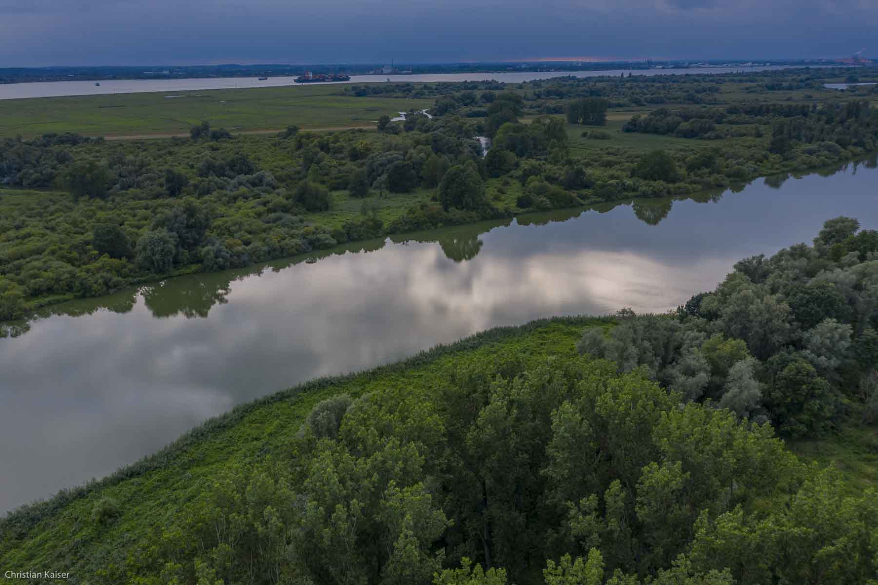 aerial view of Haseldorfer Nebenelbe