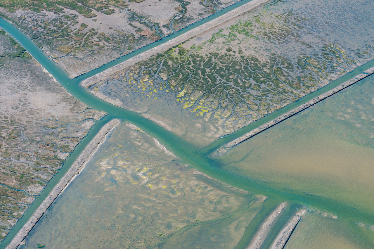 aerial wadden sea norh germany