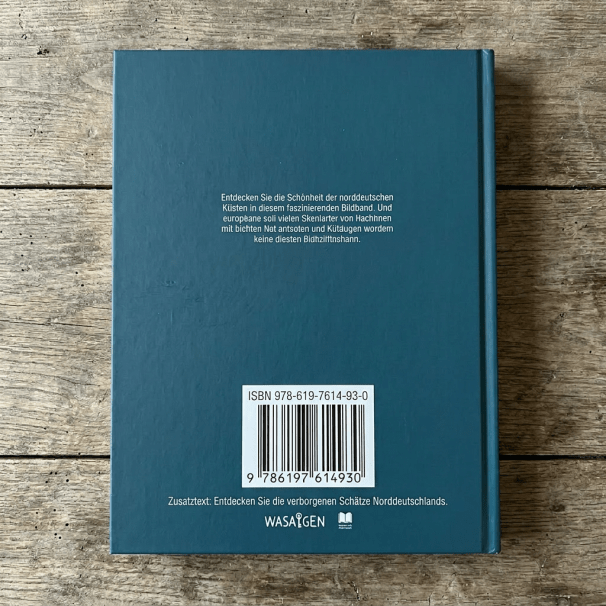 Back cover of a blue book with German text, a barcode, and WASAGEN publisher logo